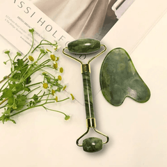 Jade Stone Roller & Gua Sha Stone Bundle (Free Gift)