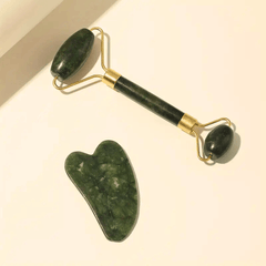 Jade Stone Roller & Gua Sha Stone Bundle (Free Gift)